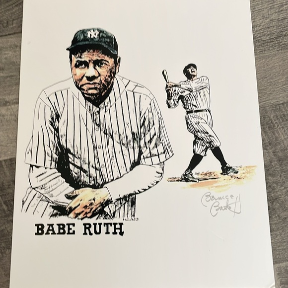 Set of 4 Prints Baseball Greats by Artist Bernice Batoff for your Man Cave! - Picture 4 of 5